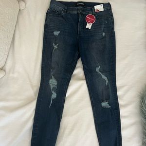 high rise ankle jeans